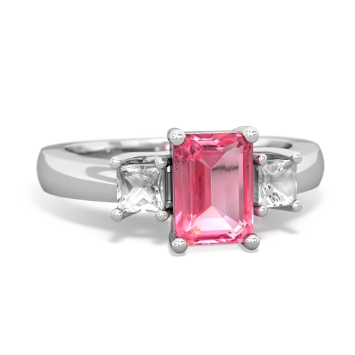 pink sapphire-white topaz timeless ring