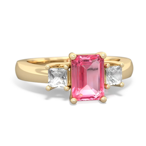 pink sapphire-white topaz timeless ring