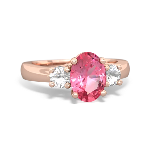 pink sapphire-white topaz timeless ring