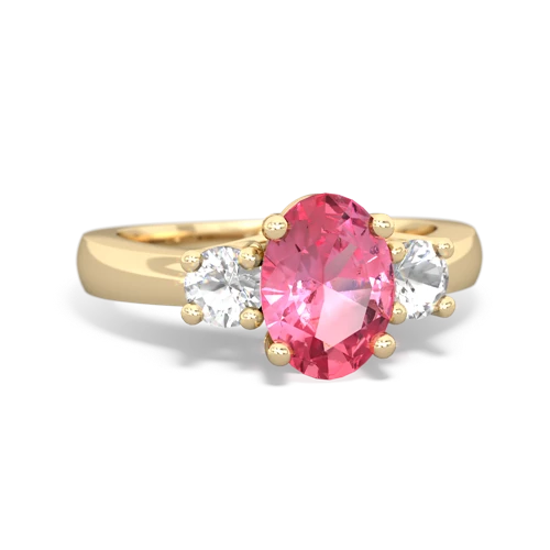 pink sapphire-white topaz timeless ring