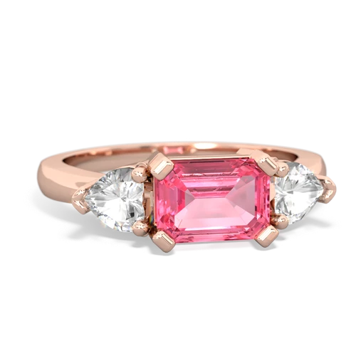 pink sapphire-white topaz timeless ring