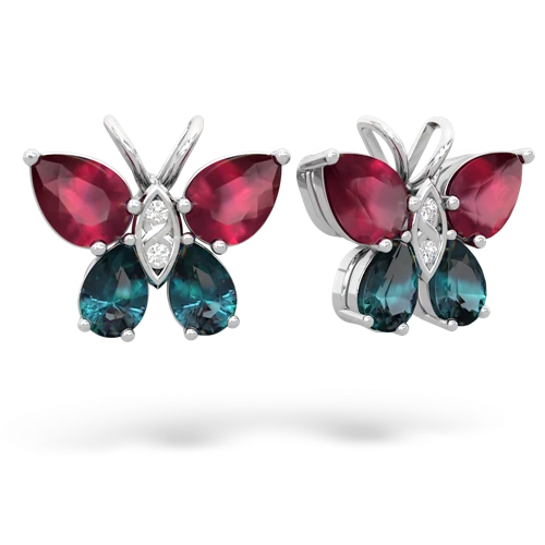 ruby-alexandrite butterfly earrings