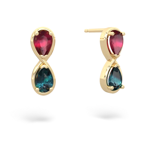 ruby-alexandrite infinity earrings