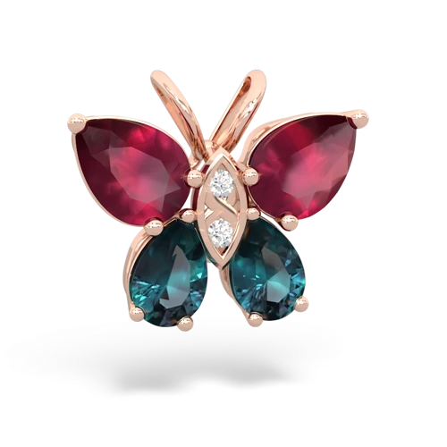 ruby-alexandrite butterfly pendant