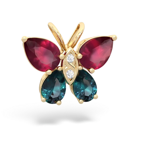 ruby-alexandrite butterfly pendant