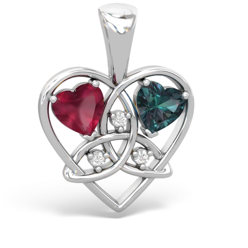 ruby-alexandrite celtic heart pendant