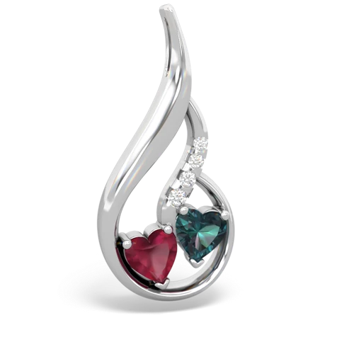 ruby-alexandrite keepsake swirl pendant