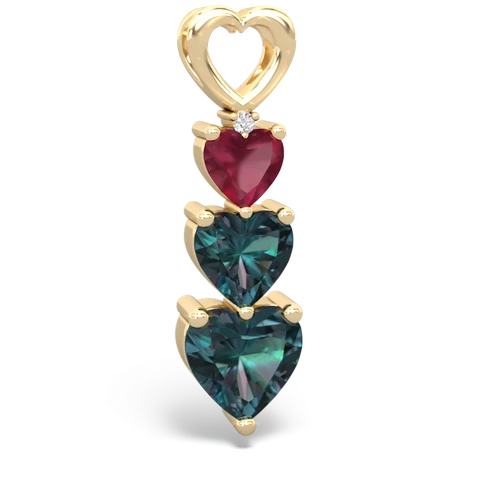 Ruby Genuine Ruby with Lab Created Alexandrite and Genuine Citrine Past Present Future pendant Pendant