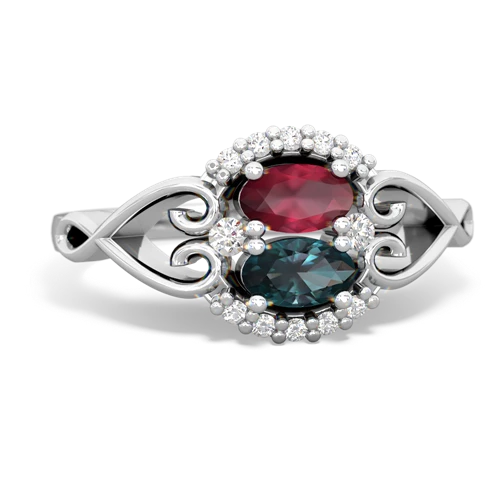 ruby-alexandrite antique keepsake ring