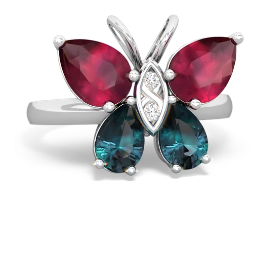 ruby-alexandrite butterfly ring