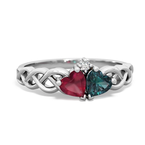 ruby-alexandrite celtic braid ring