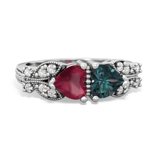 ruby-alexandrite keepsake butterfly ring