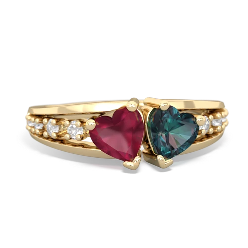 ruby-alexandrite modern ring