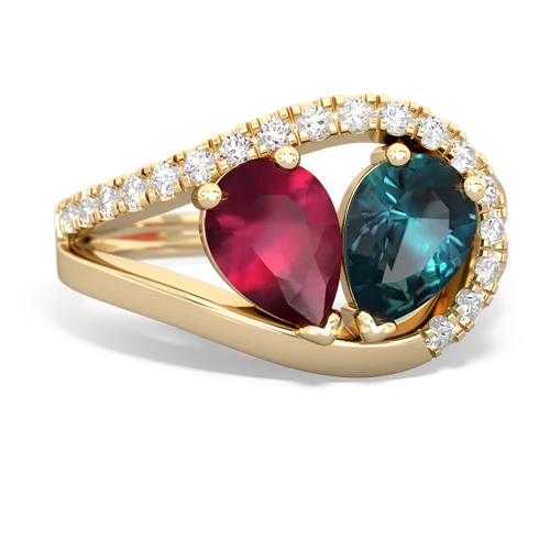 ruby-alexandrite pave heart ring