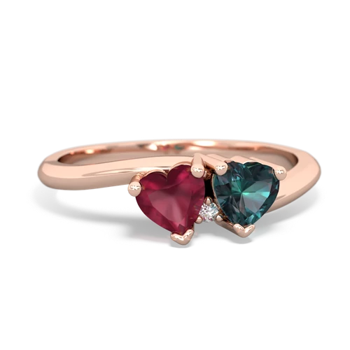 ruby-alexandrite sweethearts promise ring