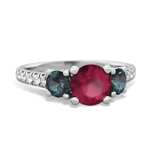 ruby-alexandrite trellis pave ring