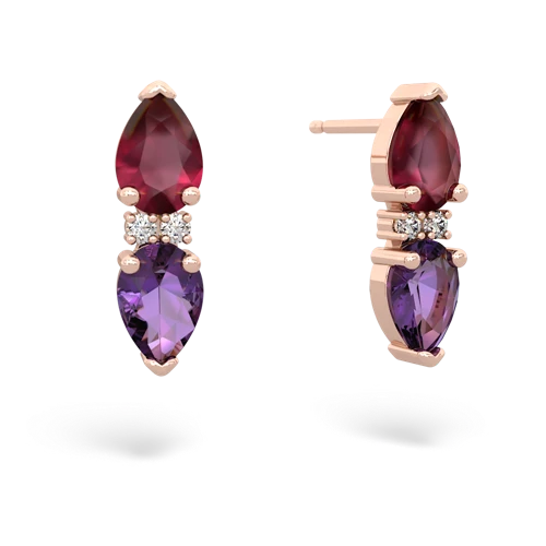 ruby-amethyst bowtie earrings