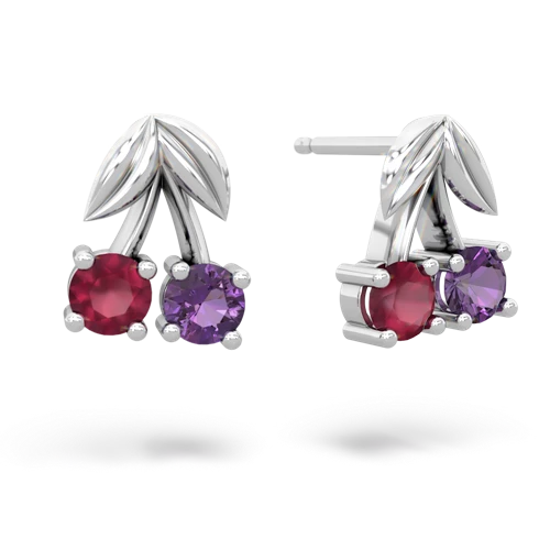 ruby-amethyst cherries earrings