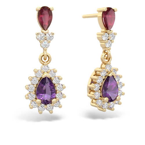 ruby-amethyst dangle earrings
