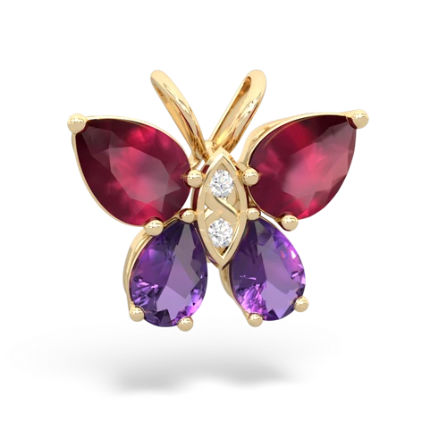 ruby-amethyst butterfly pendant