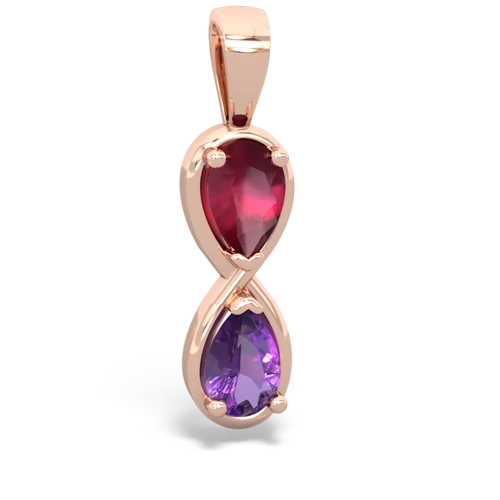 ruby-amethyst infinity pendant