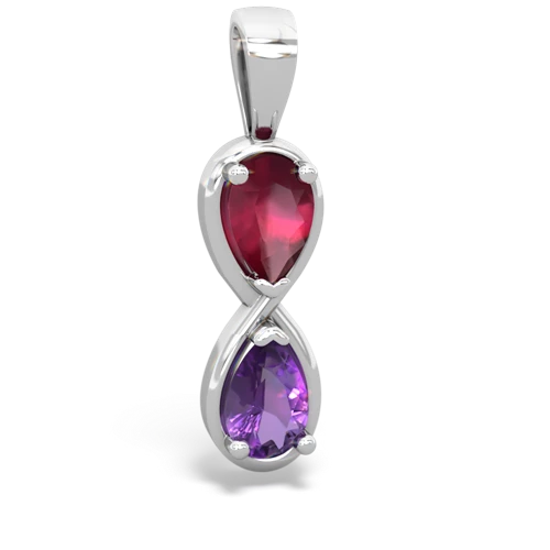 ruby-amethyst infinity pendant