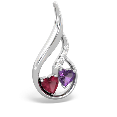 Ruby Genuine Ruby with Genuine Amethyst Keepsake Curves pendant Pendant