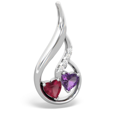 ruby-amethyst keepsake swirl pendant