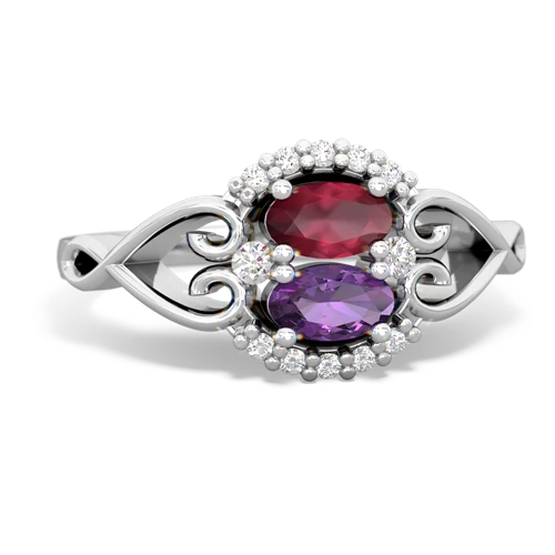 ruby-amethyst antique keepsake ring