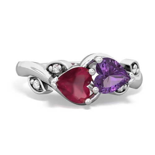 ruby-amethyst floral keepsake ring