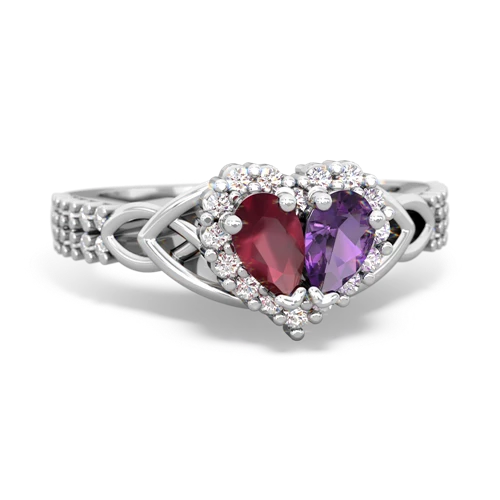 ruby-amethyst keepsake engagement ring