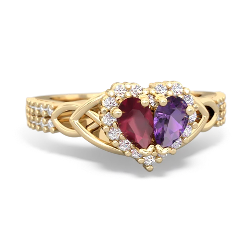 ruby-amethyst keepsake engagement ring