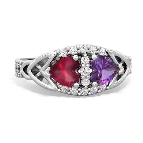 ruby-amethyst keepsake engagement ring