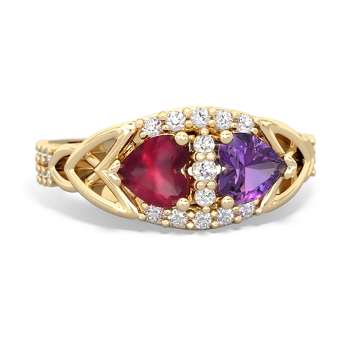 ruby-amethyst keepsake engagement ring