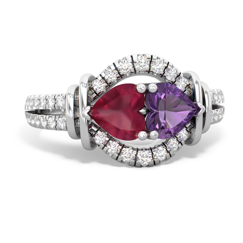 ruby-amethyst pave keepsake ring