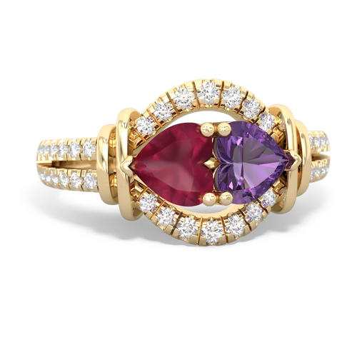 ruby-amethyst pave keepsake ring