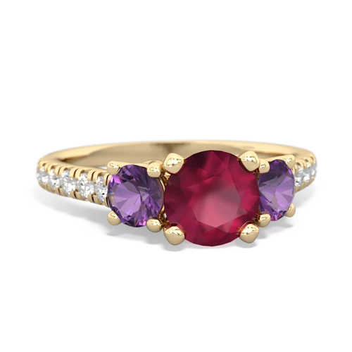 ruby-amethyst trellis pave ring