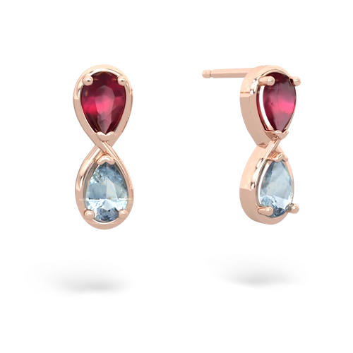 ruby-aquamarine infinity earrings