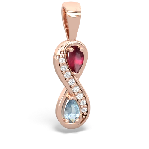 ruby-aquamarine keepsake infinity pendant