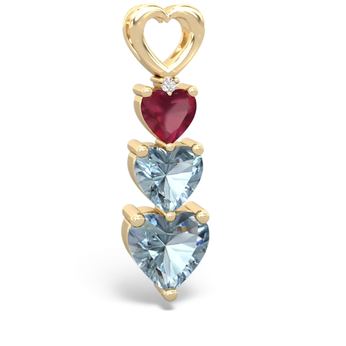 Ruby Genuine Ruby with Genuine Aquamarine and Genuine Black Onyx Past Present Future pendant Pendant
