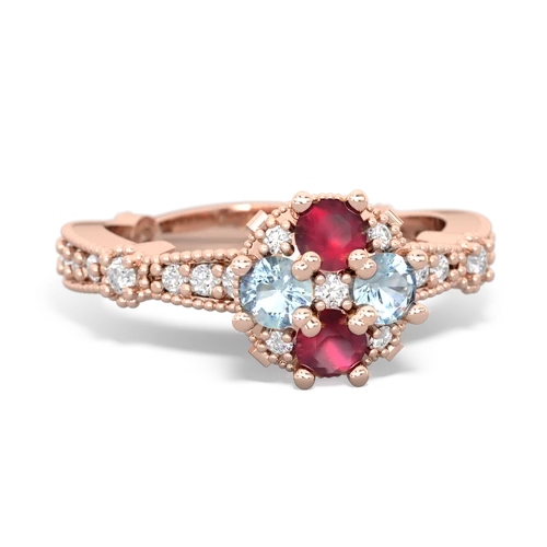 ruby-aquamarine art deco engagement ring