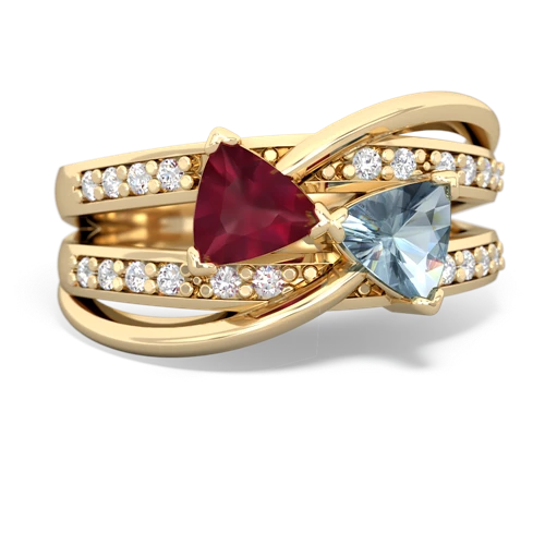 ruby-aquamarine couture ring