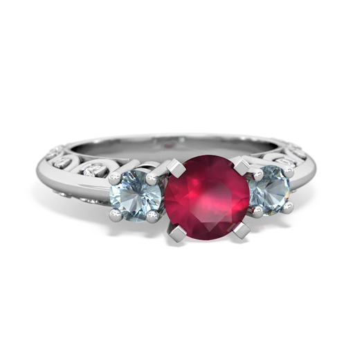 ruby-aquamarine engagement ring