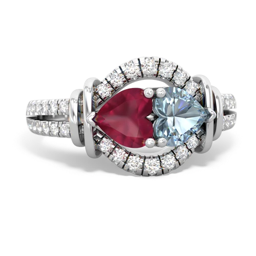 ruby-aquamarine pave keepsake ring