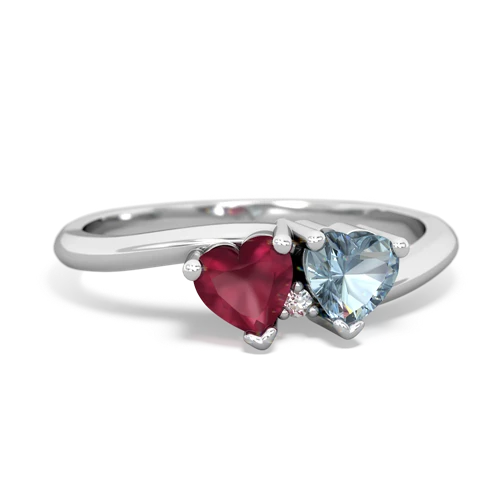 ruby-aquamarine sweethearts promise ring