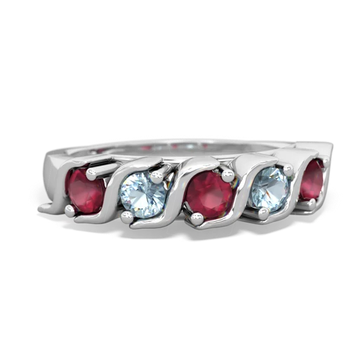 ruby-aquamarine timeless ring