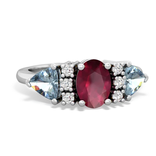 ruby-aquamarine timeless ring