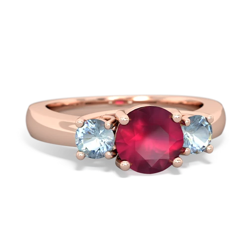 ruby-aquamarine timeless ring