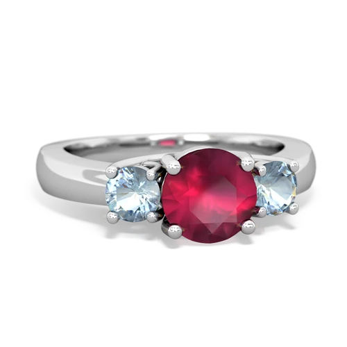 ruby-aquamarine timeless ring