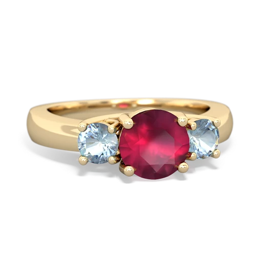 ruby-aquamarine timeless ring